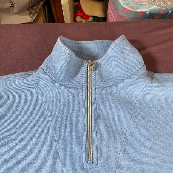 Tommy Bahama Quarter Zip Pullover Sweatshirt in Baby Blue - Size Small (4/6) - Picture 12 of 12